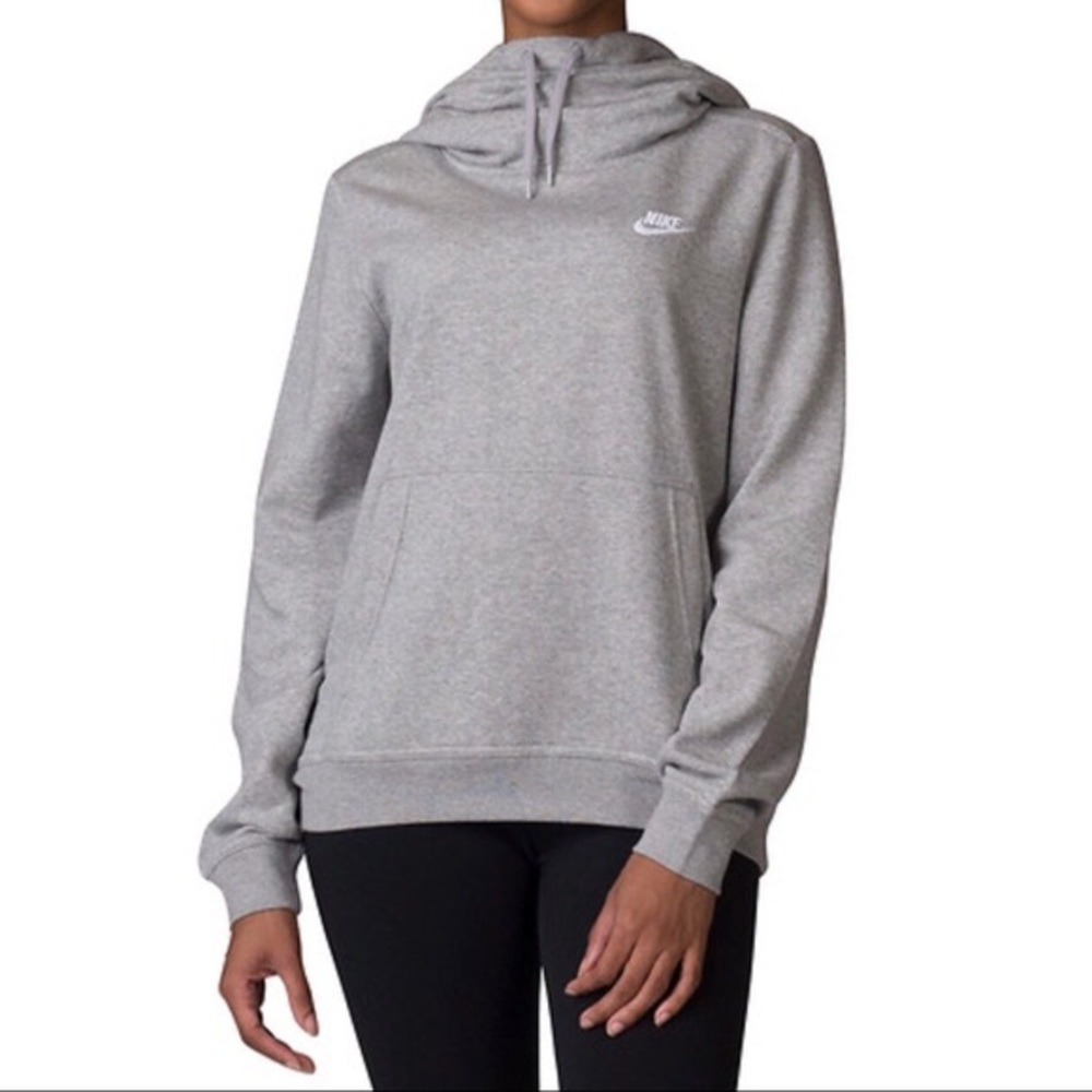 Nike grey funnel neck hoodie